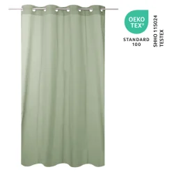 Voilage tamisant à œillets effet lin Tongi vert sauge L.260 x l.140cm GoodHome