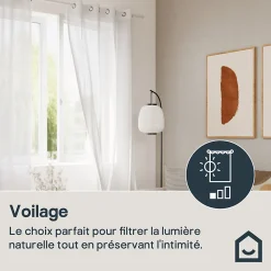 Voilage tamisant à œillets en coton Mayna blanc L.260 x l.140cm GoodHome