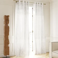 Voilage tamisant à œillets imprimé géométrique Kiya beige lin L.260 x l.140cm GoodHome