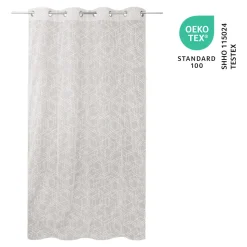 Voilage tamisant à œillets imprimé géométrique Kiya beige lin L.260 x l.140cm GoodHome