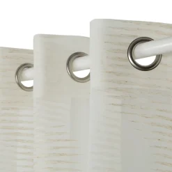 Voilage tamisant à œillets effet jacquard Vapi blanc cassé L.260 x l.140cm GoodHome
