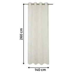 Voilage tamisant à œillets effet jacquard Vapi blanc cassé L.260 x l.140cm GoodHome