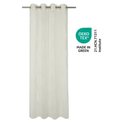 Voilage tamisant à œillets effet jacquard Vapi blanc cassé L.260 x l.140cm GoodHome