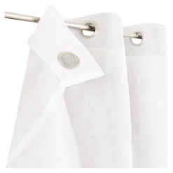 Voilage tamisant à œillets effet lin rayé Huka blanc L.260 x l.140cm GoodHome
