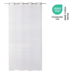 Voilage tamisant à œillets effet lin rayé Rizal beige L.260 x l.140cm GoodHome