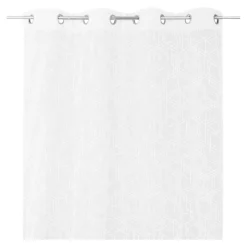 Voilage tamisant à œillets imprimé géométrique Kiya blanc L.260 x l.140cm GoodHome