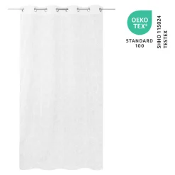 Voilage tamisant à œillets imprimé géométrique Kiya blanc L.260 x l.140cm GoodHome