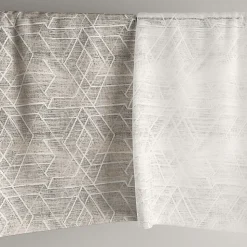 Voilage tamisant à œillets imprimé géométrique Kiya blanc L.260 x l.140cm GoodHome