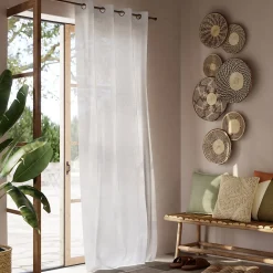 Voilage tamisant à œillets effet lin Yena blanc L.260 x l.140cm GoodHome