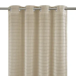 Voilage tamisant à œillets effet tissé rayé Udupi beige lin L.260 x l.140cm GoodHome