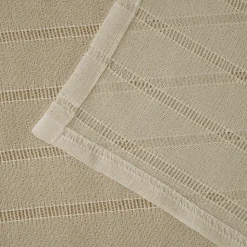 Voilage tamisant à œillets effet tissé rayé Udupi beige lin L.260 x l.140cm GoodHome