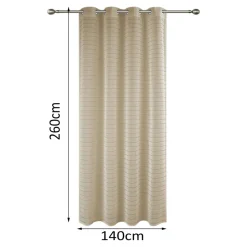 Voilage tamisant à œillets effet tissé rayé Udupi beige lin L.260 x l.140cm GoodHome