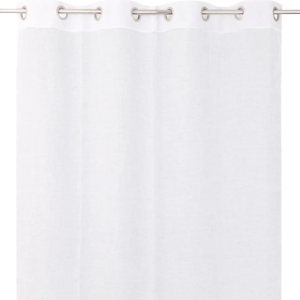 Voilage tamisant à œillets effet lin Yena blanc L.300 x l.140cm GoodHome