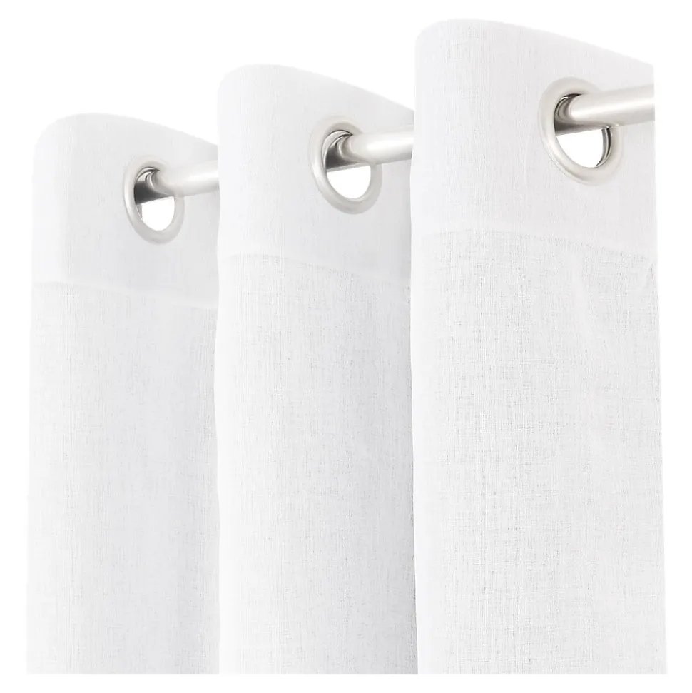 Voilage tamisant à œillets effet lin Yena blanc L.300 x l.140cm GoodHome