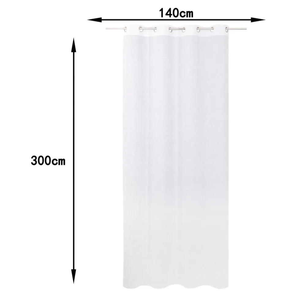 Voilage tamisant à œillets effet lin Yena blanc L.300 x l.140cm GoodHome