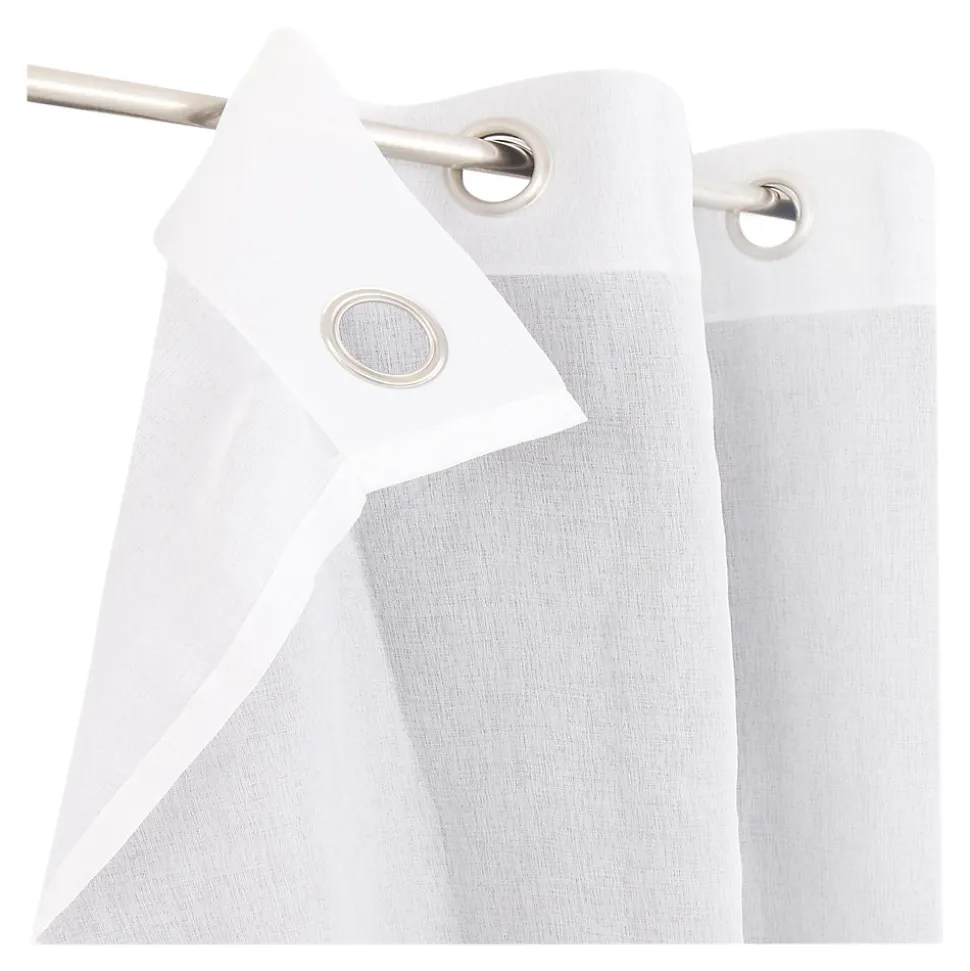 Voilage tamisant à œillets effet lin Yena blanc L.300 x l.140cm GoodHome