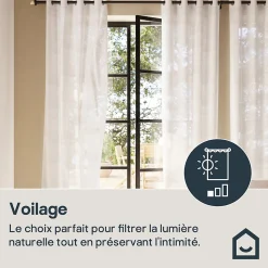 Voilage tamisant à œillets effet lin Yena blanc L.300 x l.140cm GoodHome