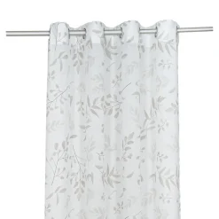 Voilage tamisant à œillets fleuri Bolani blanc L.260 x l.140cm GoodHome