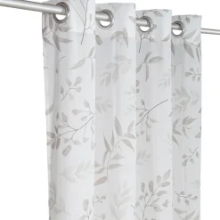 Voilage tamisant à œillets fleuri Bolani blanc L.260 x l.140cm GoodHome