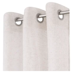 Voilage tamisant à œillets effet jacquard Diaz gris clair L.260 x l.140cm GoodHome