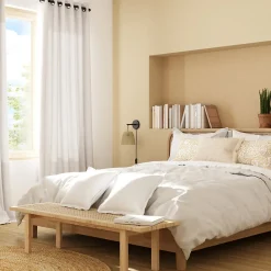 Voilage tamisant à œillets effet jacquard Diaz gris clair L.260 x l.140cm GoodHome