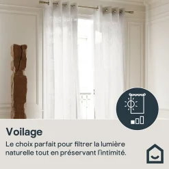 Voilage tamisant à œillets effet lin Yena beige L.260 x l.140cm GoodHome
