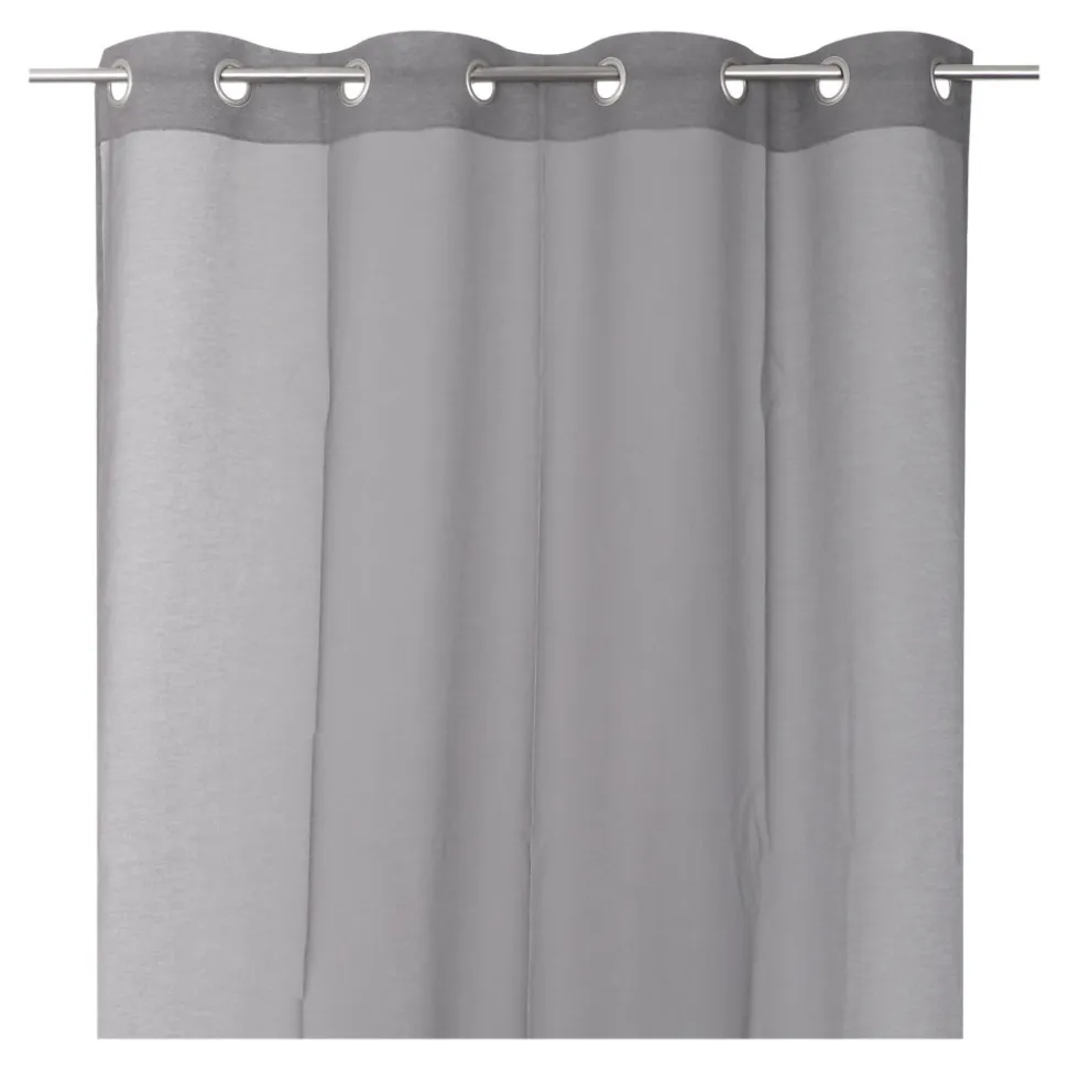 Voilage tamisant à œillets effet lin Tongi gris clair L.260 x l.140cm GoodHome