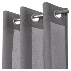 Voilage tamisant à œillets effet lin Tongi gris clair L.260 x l.140cm GoodHome