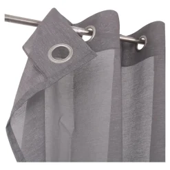 Voilage tamisant à œillets effet lin Tongi gris clair L.260 x l.140cm GoodHome