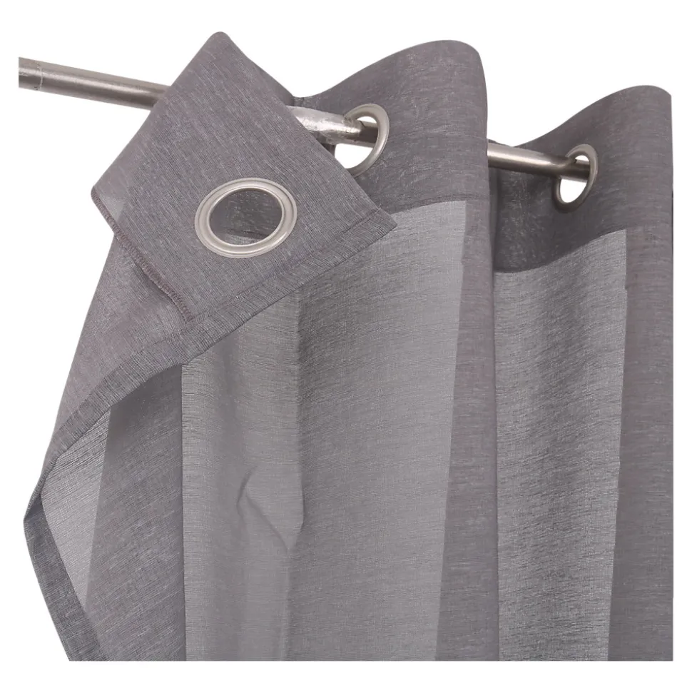 Voilage tamisant à œillets effet lin Tongi gris clair L.260 x l.140cm GoodHome