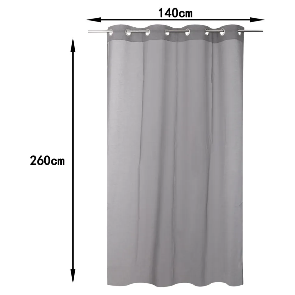 Voilage tamisant à œillets effet lin Tongi gris clair L.260 x l.140cm GoodHome