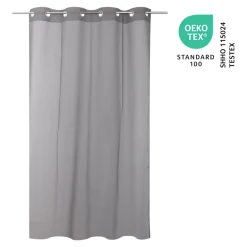 Voilage tamisant à œillets effet lin Tongi gris clair L.260 x l.140cm GoodHome