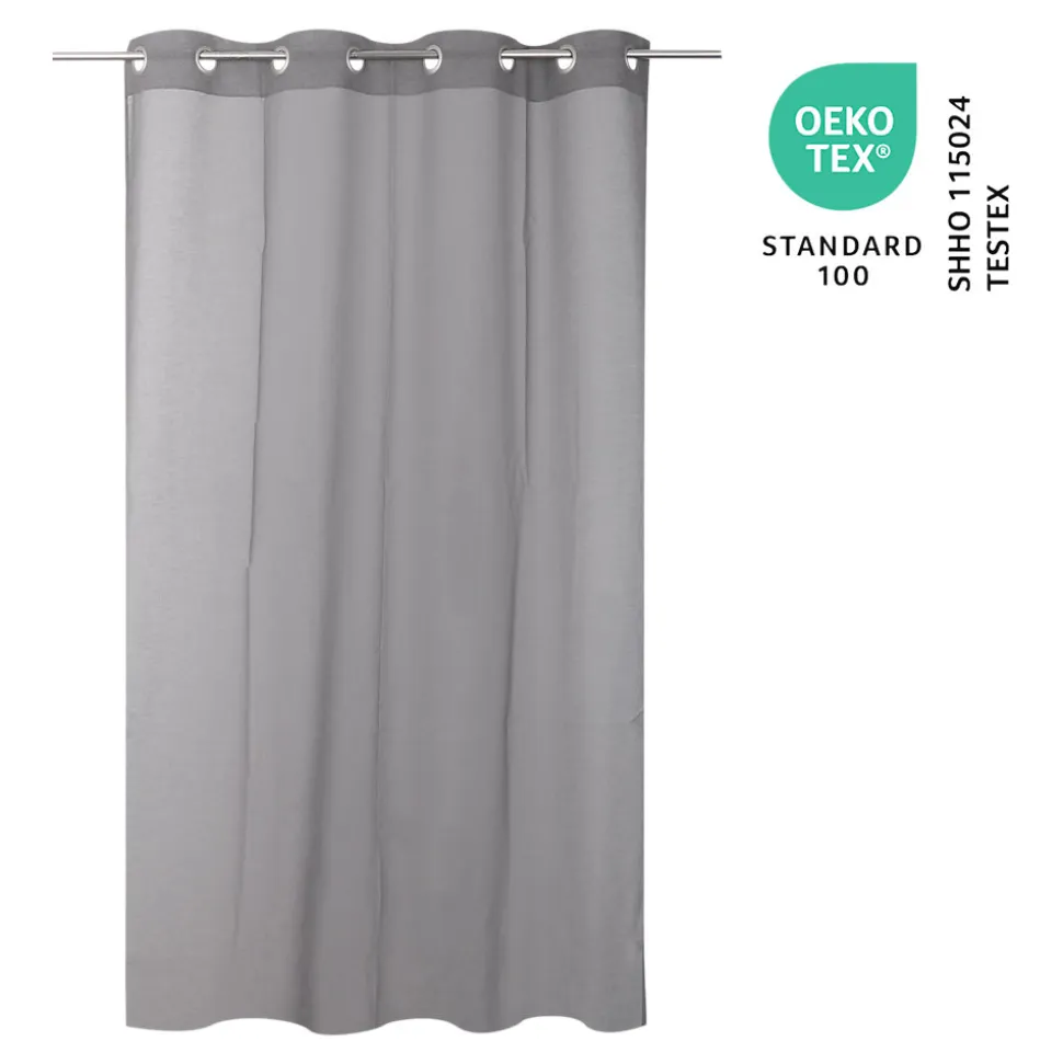 Voilage tamisant à œillets effet lin Tongi gris clair L.260 x l.140cm GoodHome