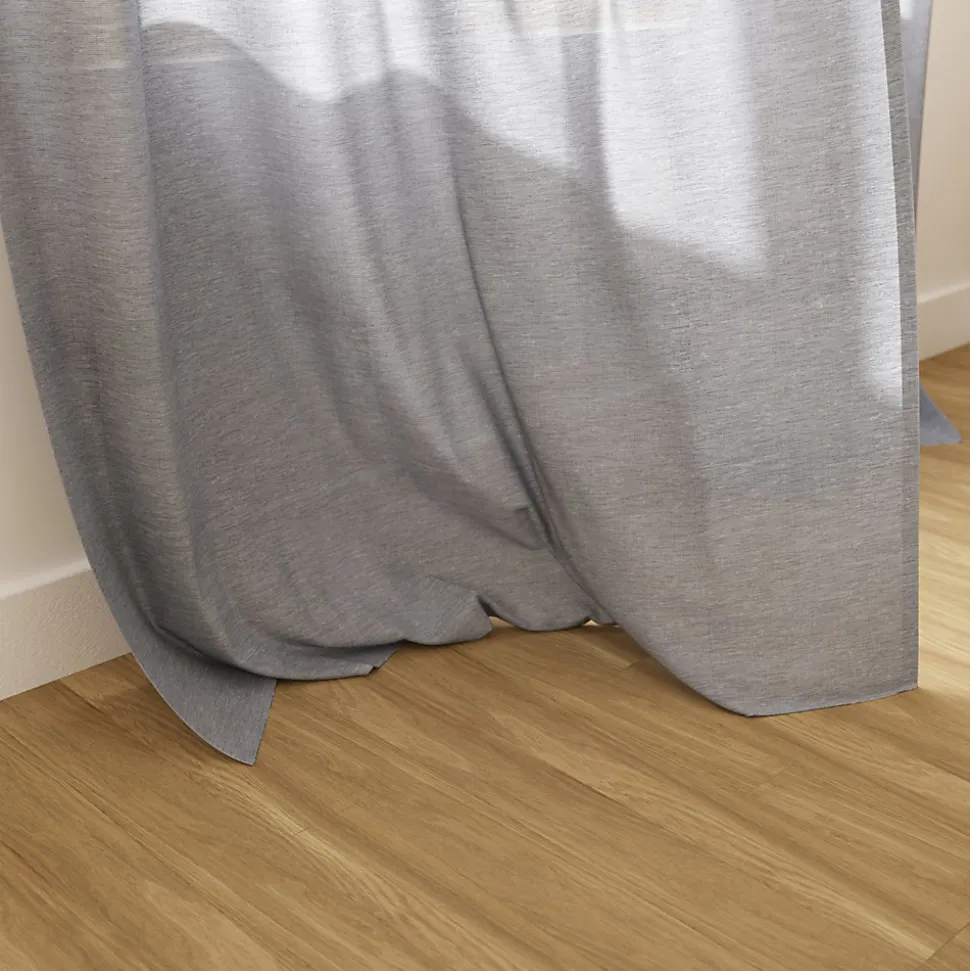 Voilage tamisant à œillets effet lin Tongi gris clair L.260 x l.140cm GoodHome