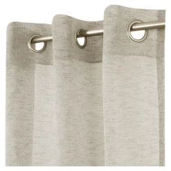 Voilage tamisant à œillets effet lin Howley beige lin L.260 x l.300cm GoodHome