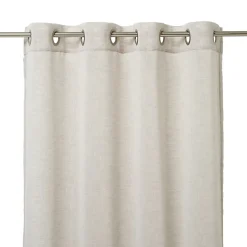 Voilage tamisant à œillets effet lin Howley beige lin L.260 x l.300cm GoodHome