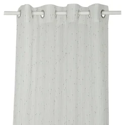 Voilage tamisant à œillets motifs pois Bundi blanc cassé L.260 x l.140cm GoodHome
