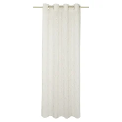 Voilage tamisant à œillets motifs pois Bundi blanc cassé L.260 x l.140cm GoodHome