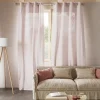 Voilage tamisant à œillets effet tissé Kymbe rose clair L.260 x l.140cm GoodHome