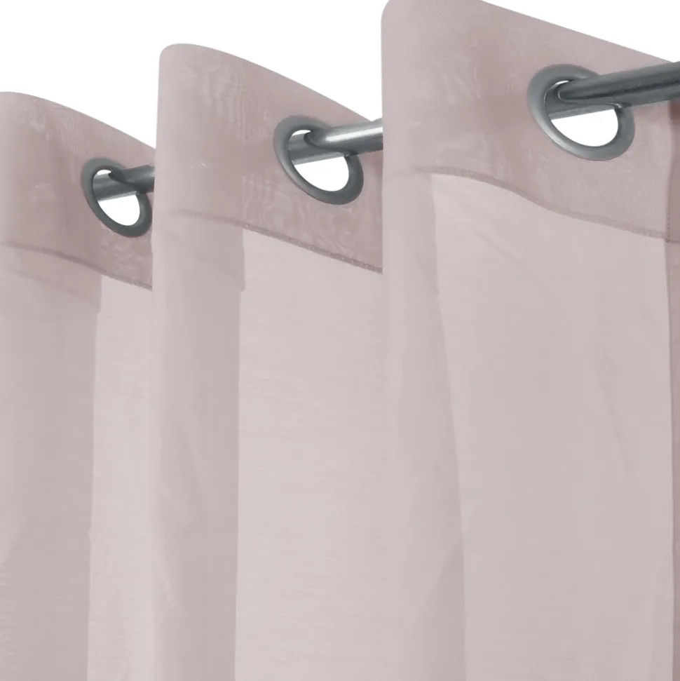 Voilage tamisant à œillets effet tissé Kymbe rose clair L.260 x l.140cm GoodHome