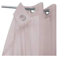 Voilage tamisant à œillets effet tissé Kymbe rose clair L.260 x l.140cm GoodHome