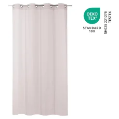 Voilage tamisant à œillets effet tissé Kymbe rose clair L.260 x l.140cm GoodHome