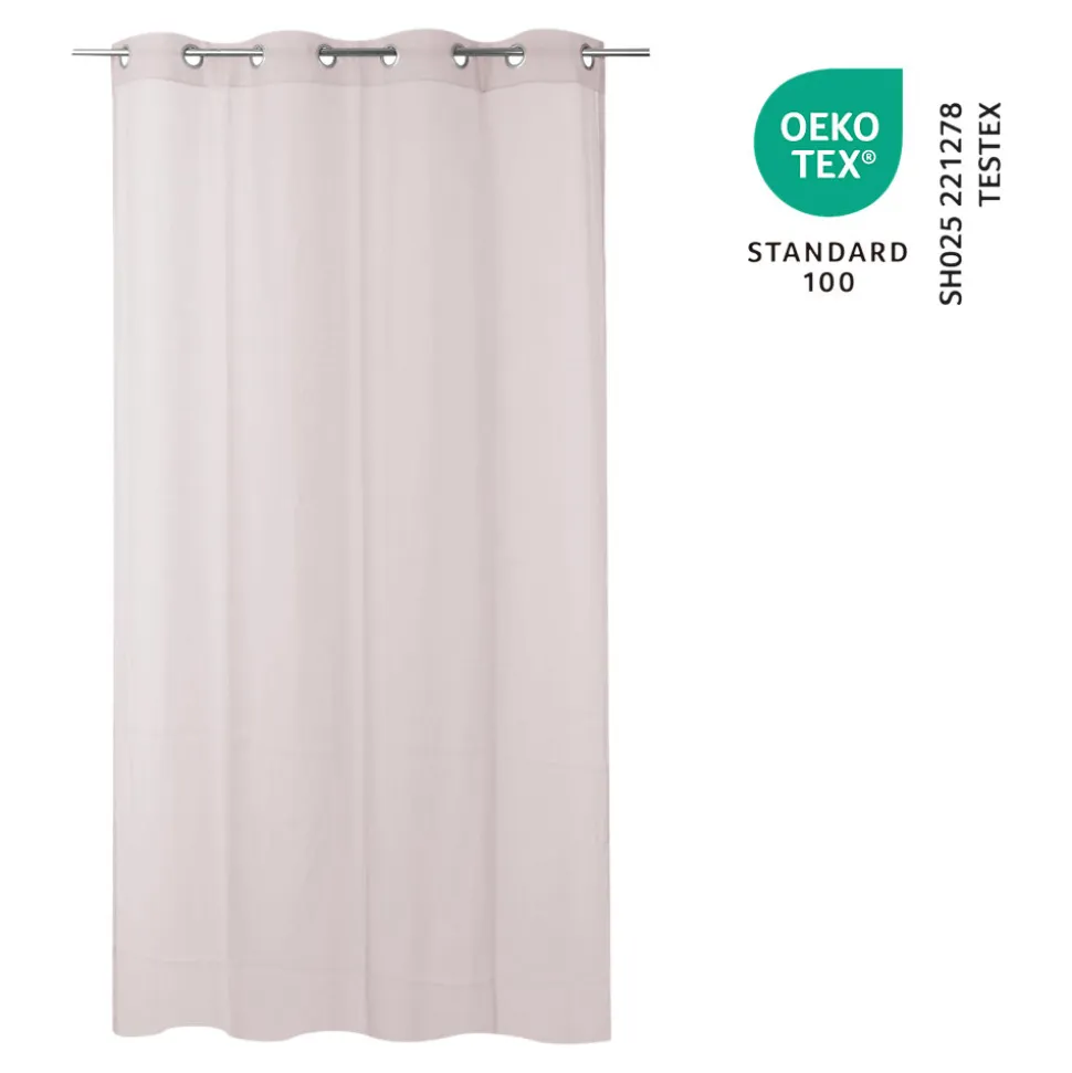 Voilage tamisant à œillets effet tissé Kymbe rose clair L.260 x l.140cm GoodHome