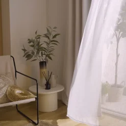 Voilage tamisant à œillets effet tissé Kymbe rose clair L.260 x l.140cm GoodHome