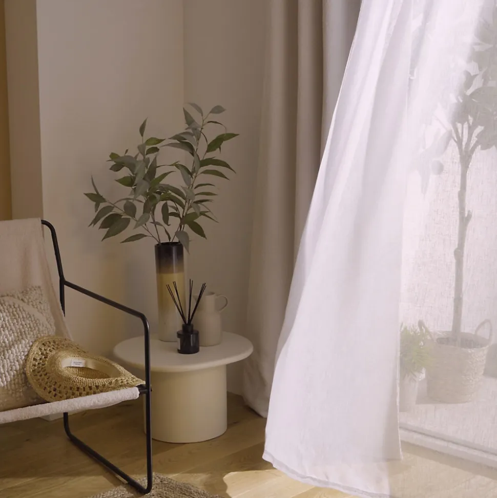 Voilage tamisant à œillets effet tissé Kymbe rose clair L.260 x l.140cm GoodHome