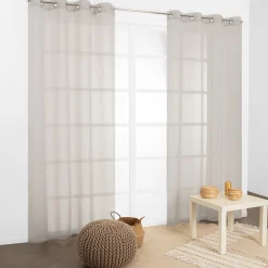 Voilage tamisant à oeillets beige foncé H.240 x l.140cm JBY Creation