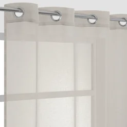 Voilage tamisant à oeillets beige foncé H.240 x l.140cm JBY Creation