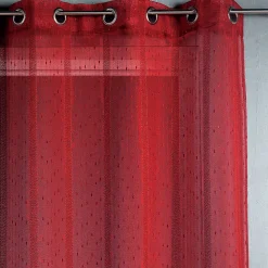 Voilage tissé et fileté (300x240 cm - Rouge)