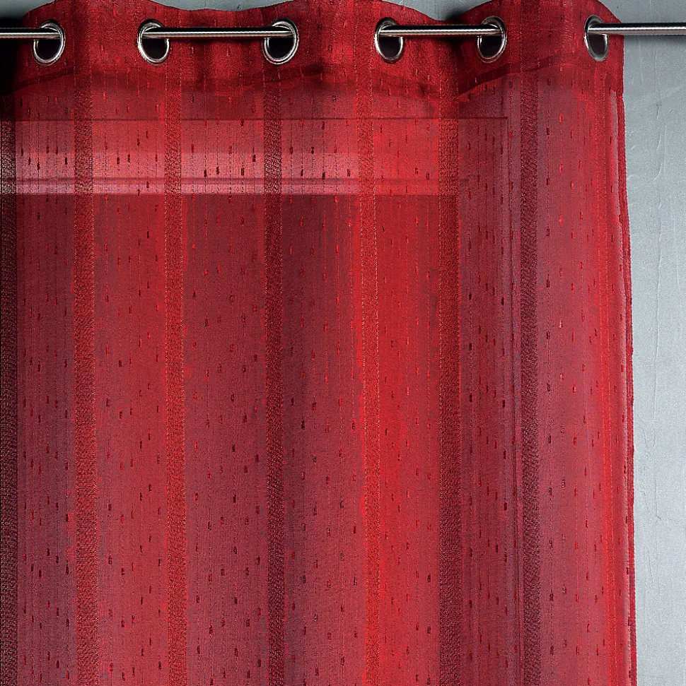 Voilage tissé et fileté (300x240 cm - Rouge)