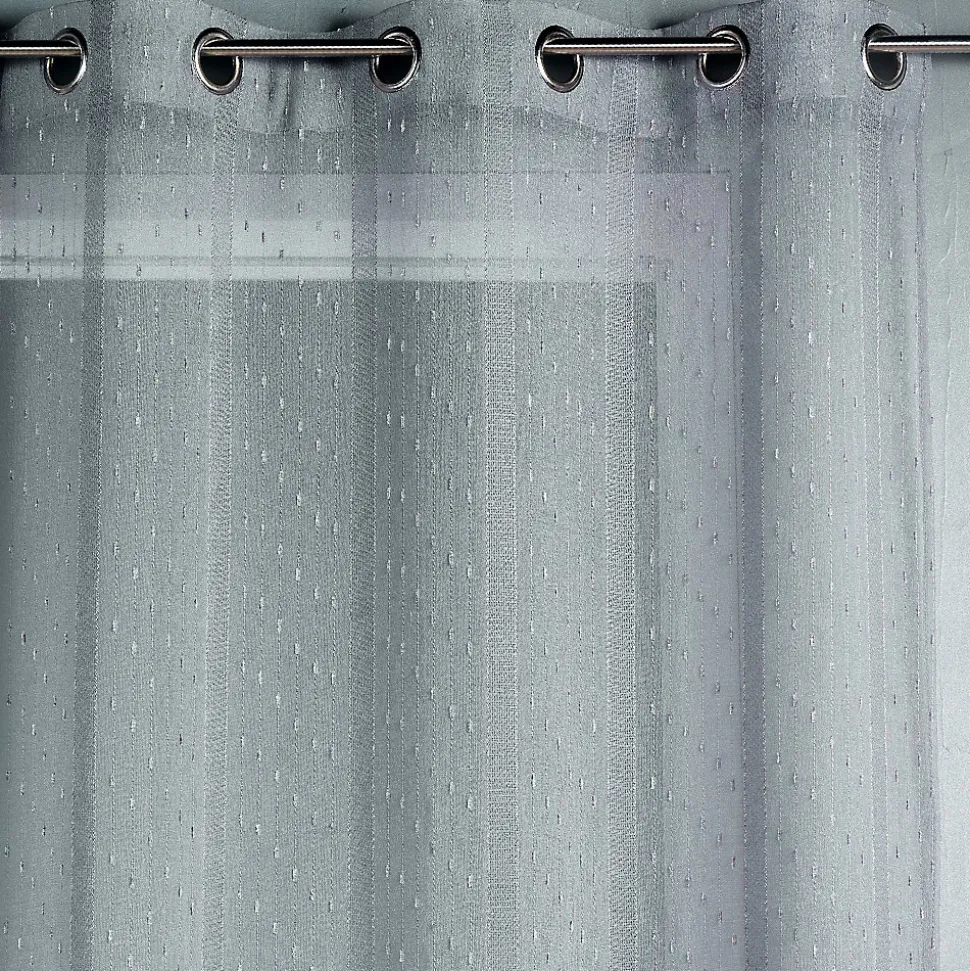 Voilage tissé et fileté (300x240 cm - Gris clair)